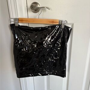 Black Vinyl Skirt EDIKTED